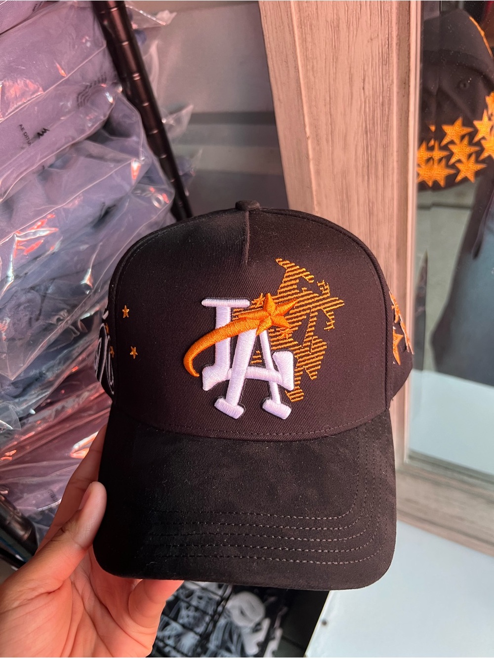 Thirty One Hats LA Embroidered Black & Orange Kids Baseball Cap